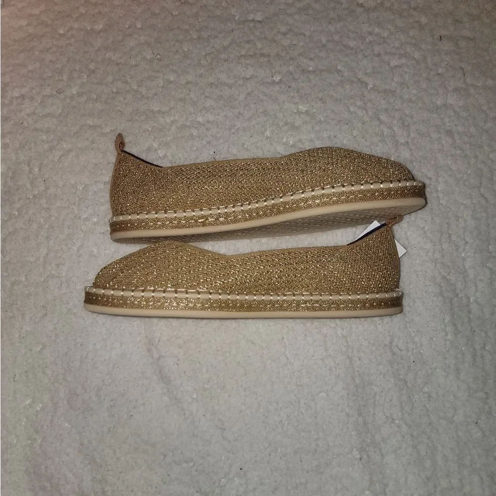 🆕️🥿ROTHY'S The Espadrille, Gold Diamond Metallic - Size 13